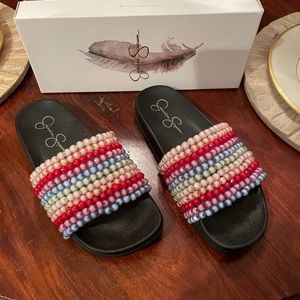 Jessica Simpson slides Jeweled Size 7 Beautiful!!!